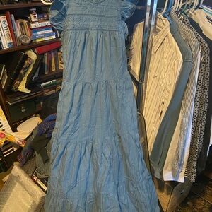 Universal Thread Blue Smocked Tiered Sundress